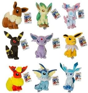 Pokmon Official Evolution Of Eevee Plush Toy Set Of 9 Eeveelution - 12 ...