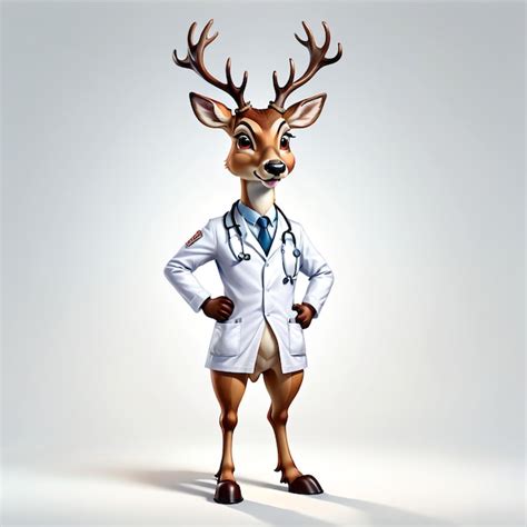 Anthropomorphic deer character isolated on background | Premium AI ...