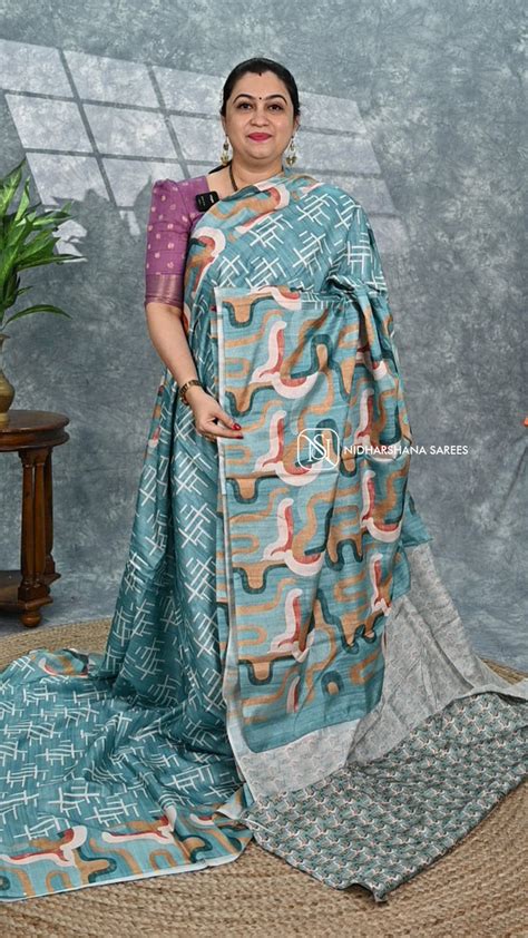 Buy Semi Tussar Saree in Silk-Blend Fabric for Stylish Wear ...