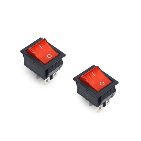 Electronic Spices Pack of 2 On-Off Rectangle Rocker Switch 220V DPDT ...