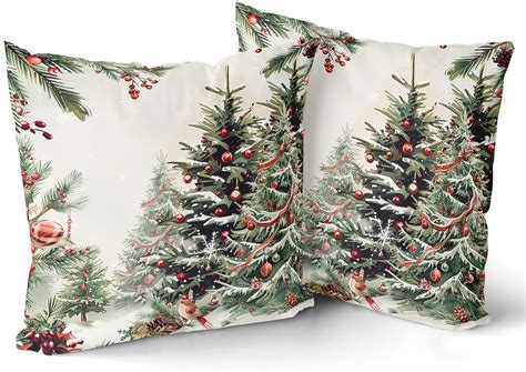 Amazon.com: Giwawa Christmas Tree Pillow Covers 18x18 Inch Set of 2 ...