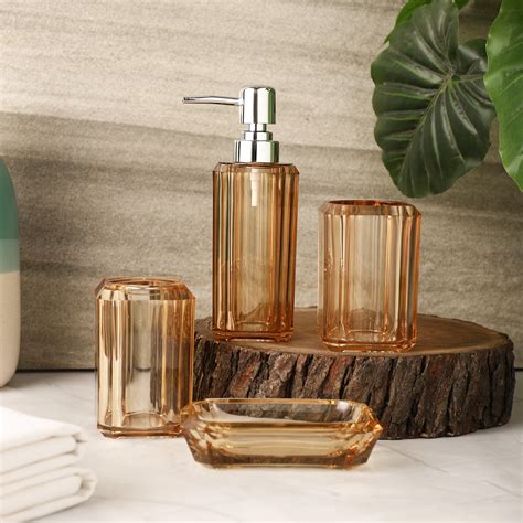 Acrylic Bath Accessory Set- Gold – The Decor Mart