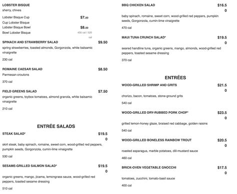 Seasons 52 Sarasota, FL Menu – Restaurant Menu Price