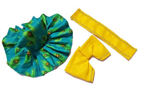 Ladoo Krishna Cotton Peacock Printed Design Dress for Laddu Gopal ji ...