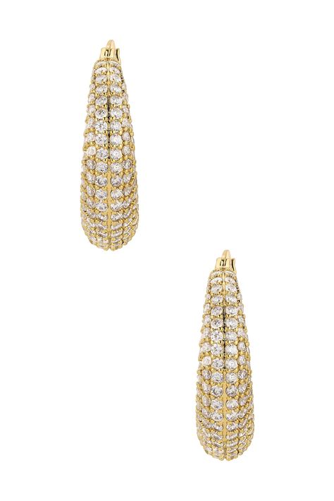 Lili Claspe Small Pave Becca Hoops in Gold | REVOLVE