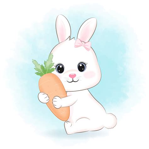 Cute Rabbit With Carrot at Heidi Tan blog