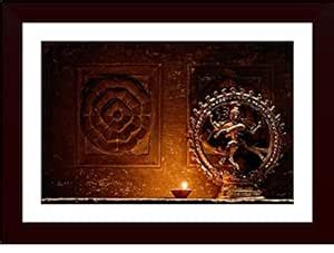 WALLMANTRA Shiva Nataraj Framed Wall Painting/Synthetic Wood Wall ...