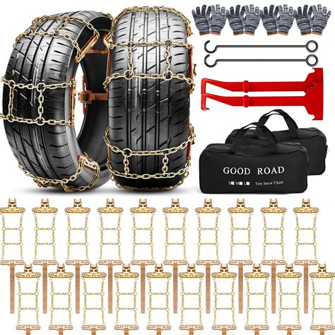 Datanly Snow Chains Adjustable Tire Chains for SUV Truck Pickup, Quick Fit Easy Installation ...