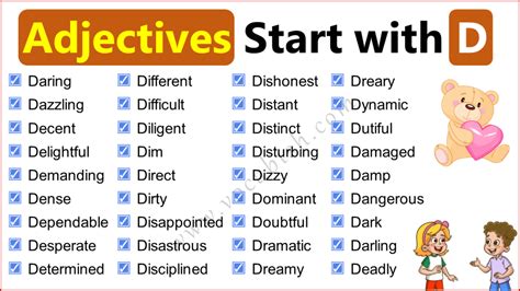 Adjectives that Start with D with Meanings and Examples in English ...