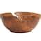 11" Brown Teak Wood Decorative Bowl with Natural Grooves | Michaels