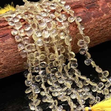 Buy Lemon Quartz Faceted Briolette Pear Shape Strand 10" Online in ...
