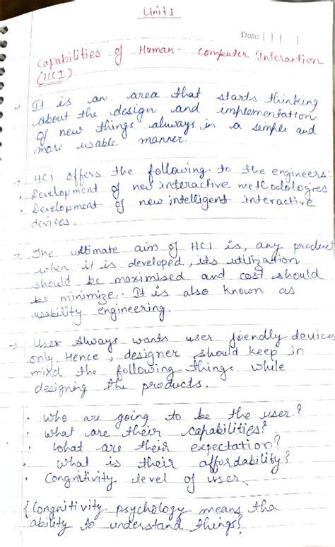 HCI UNIT 1 AND 2 - computer science and engineering - Studocu