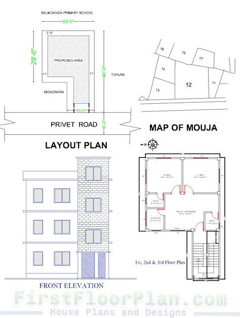Small House Floor Plan | Column Layout | Slab Reinforcement Details ...