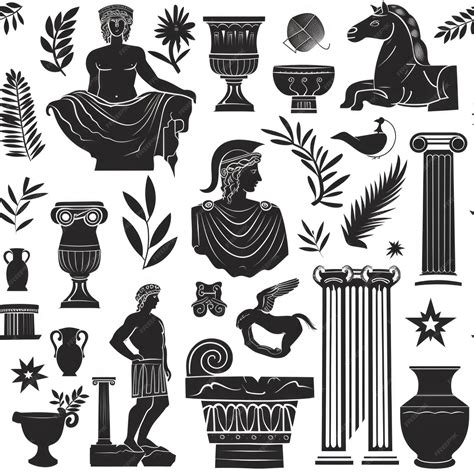 A collection of ancient Greek symbols Perfect for educational materials ...