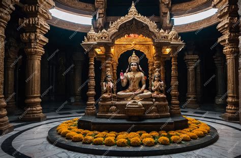Premium Photo | Sacred people of the country Hindu god Vishnu inside the shrine with Chinese art