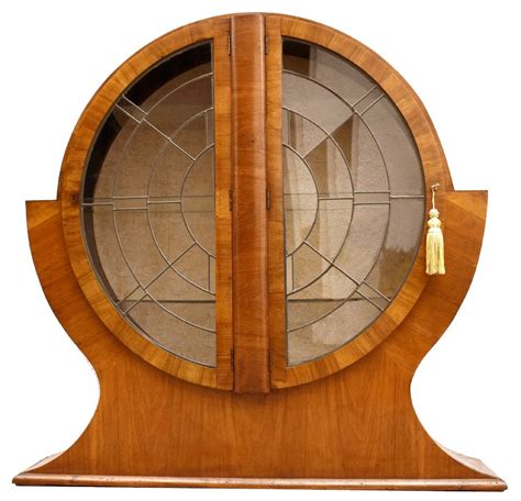 Art Deco Circular Display Cabinet In Walnut, 1930