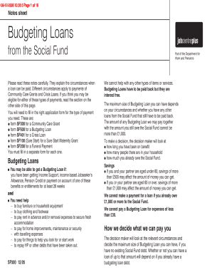 UK Budgeting Loan Application Form - Blank Fillable Template | Fill Out ...