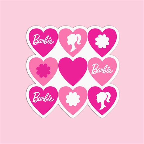 Barbie Heart Vinyl Textured Sticker - Pumpkin and Bean
