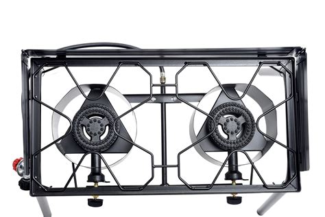 Outdoor Propane Double Dual Burner Cooker Stove - Flame King