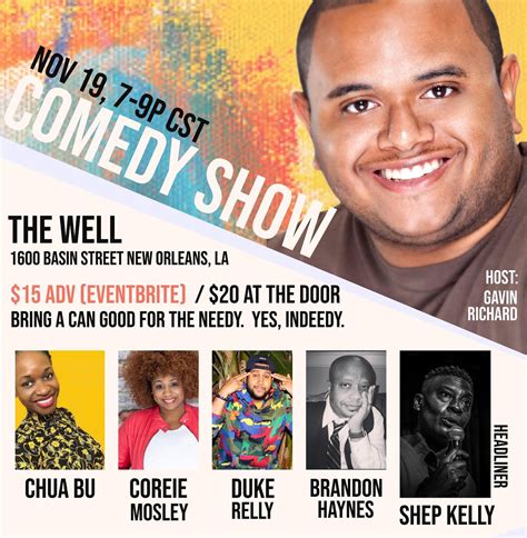 Comedy Show: Live Stand Up At The Well, 1600 Basin St, New Orleans, 19 ...