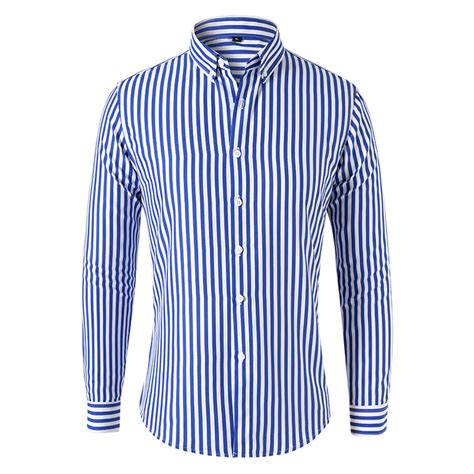 Ctreela Classic Casual Vertical Striped Shirt for Men Regular Fit Long ...