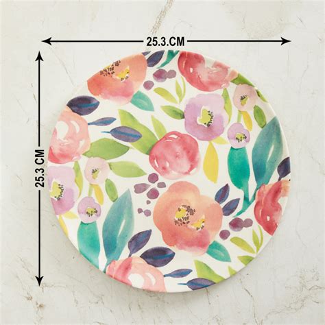 Buy Nature Refreshed Floral Plates - Bamboo fibre - Dinner Plate - 25.3 ...
