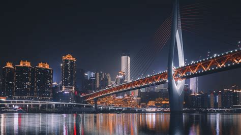 Download wallpaper 3840x2160 bridge, architecture, night city ...