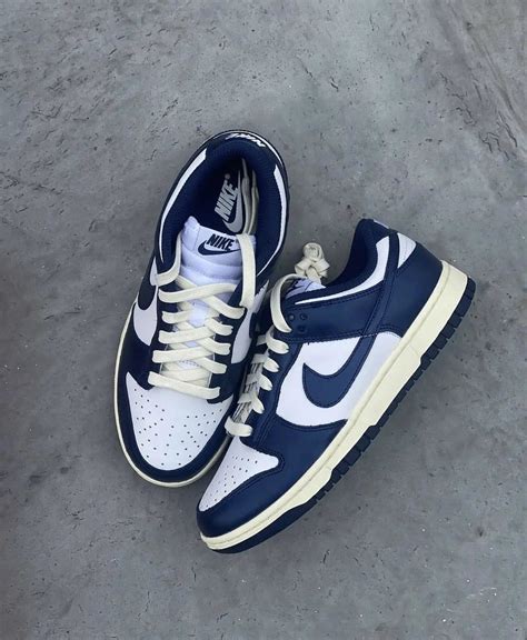 Nike Dunk Low Vintage Navy | Fashion shoes, Swag shoes, All nike shoes