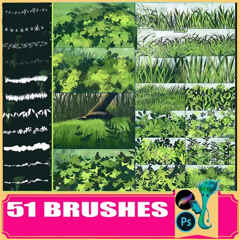 Nature Brush Set for Procreate & Photoshop: Grass Brushes - Etsy