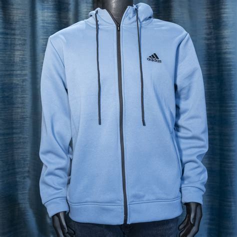 Men's Light Blue Adidas Zip-Up Hoodie on Isokko. Sold by Berwa Today ...