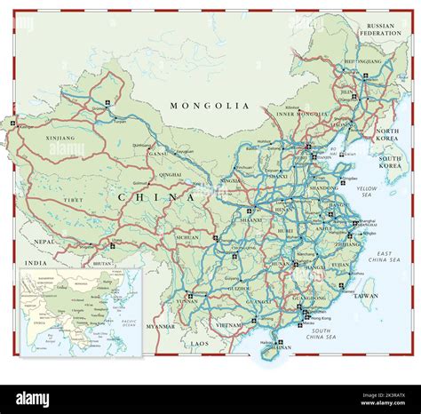 Map of China Stock Photo - Alamy
