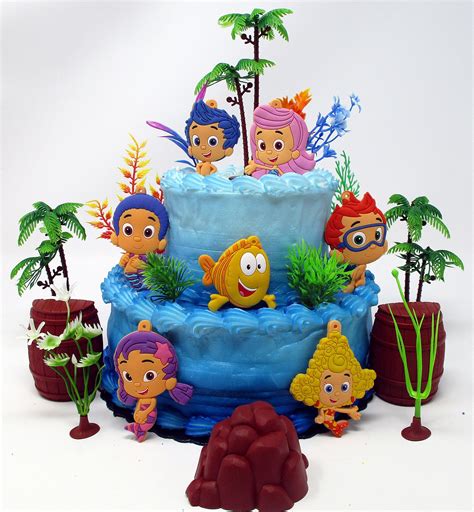 Buy BUBBLE GUPPIES Deluxe Birthday Cake Topper Set Featuring Bubble ...