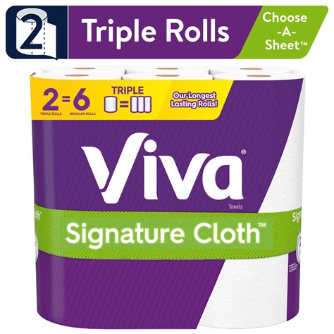 Buy Viva Signature Cloth Choose-A-Sheet Paper Towels, White, 2 Triple ...