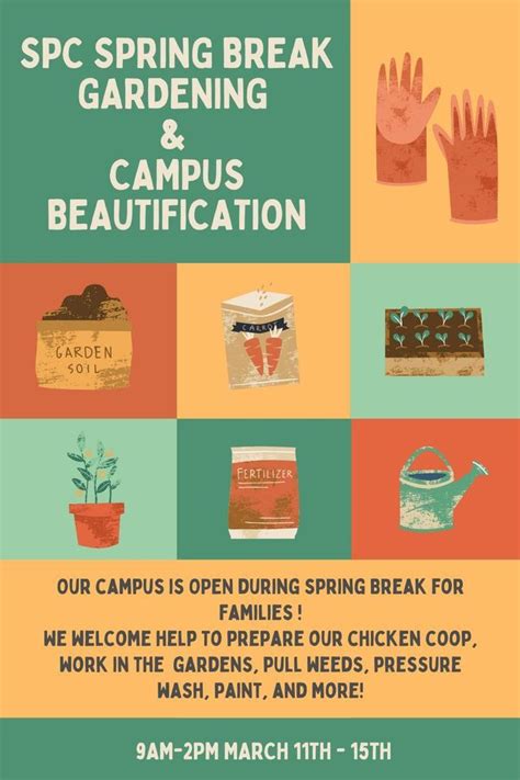 Spring Break Gardening & Campus Beautification, 1630 Woodpecker Lane ...