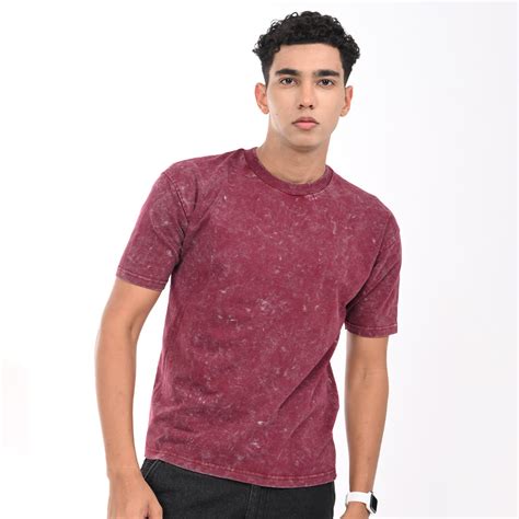 Maroon oversized acid washed t-shirt – MARTIZY