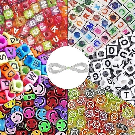 INDIKONB 1300 Alphabet (4 types) and 80 Smile Beads (2 types) | Beads ...