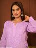 Lavender Riyad Cotton Chikankari Straight Kurti