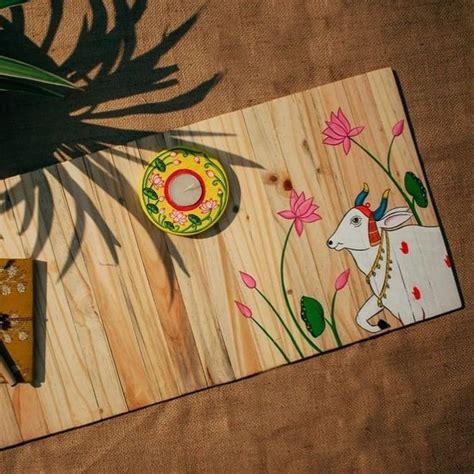 Pichwai Housewarming Gift Hamper | Pichwai Runner | Pichwai Dining Cut ...