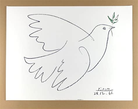Pablo Picasso Friedenstaube Poster Artprint Framed