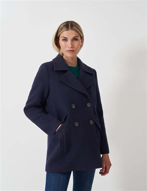 Wool Blend Double Breasted Pea Coat | Crew Clothing | M&S