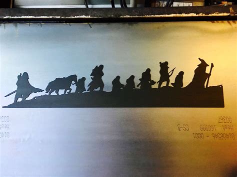 Lord of the Rings Fellowship Silhouette 40 in Metal Wall - Etsy Australia - silhouette of the fellowship of the ring