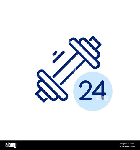 24 hour gym icon. Pixel perfect, editable stroke icon Stock Vector ...