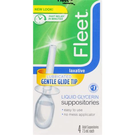 Snapklik.com : Fleet Liquid Glycerin Suppositories For Adult Constipation, 7.5 mL, 4 Bottles