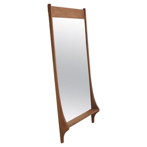 Circle Walnut Mirror For Sale at 1stDibs | large circle floor mirror ...