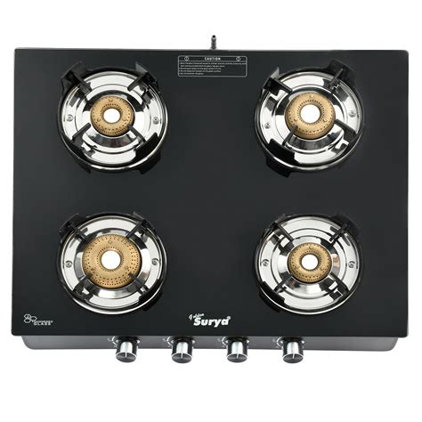 Golden Surya Premium Design Forged Brass 2 Burner Manual Ignition Gas ...