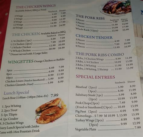 Menu at Mid Atlantic Seafood restaurant, District Heights, Silver Hill Rd