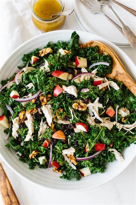 Kale Salad with Apples and Chicken | Downshiftology