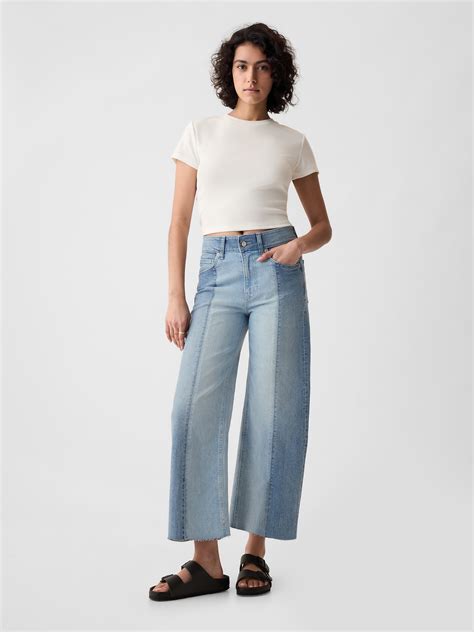 High Rise Stride Wide-Leg Ankle Jeans | Gap