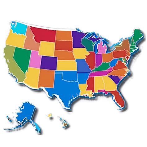 Download Colorful United States Map Png 06122024 | Wallpapers.com
