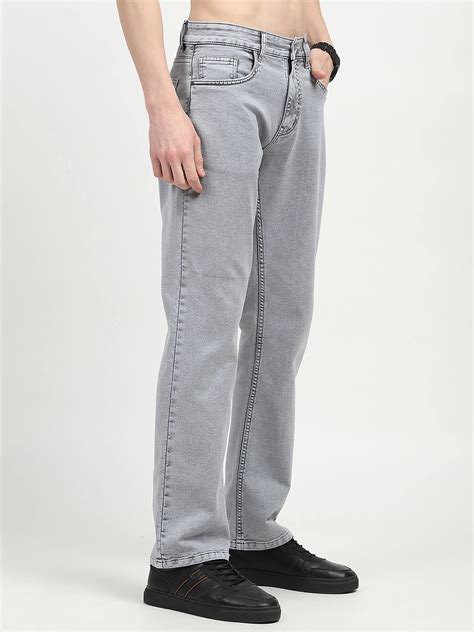 Grey Cotton Regular Fit Jeans – Global Republic